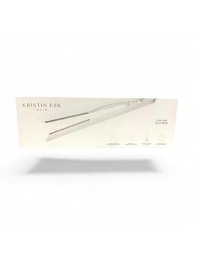 Kristin Ess KES0109 Mini Flat Iron 3-in1 Titanium Plates White Hair Straightener